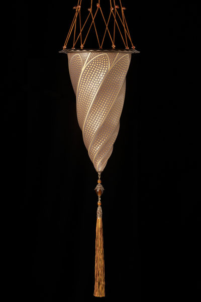 Lámpara Fortuny Cesendello de mosaico de cristal dorado