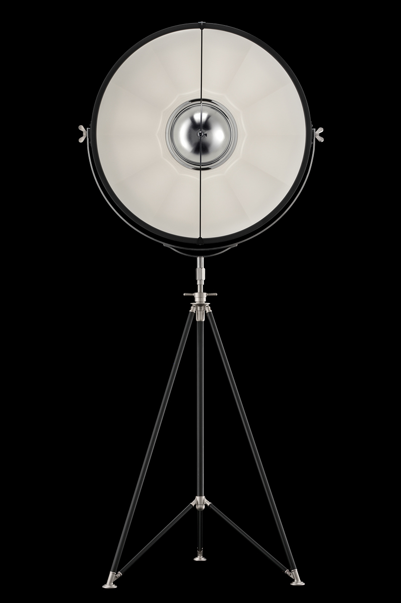 Fortuny Studio 76 floor tripod lamp black & white