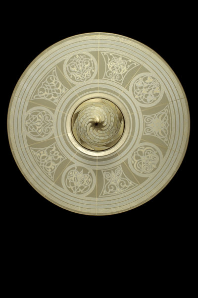 Lámpara Fortuny ® de seda Samarkanda Decò con disco - vista inferior