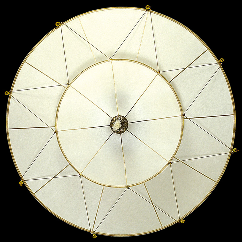 Scheherazade 2 niveles Lámpara Fortuny de seda de color liso diseño Plain - vista inferior