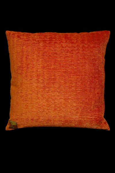 Venetia Studium cojín cuadrado Ottomano de terciopelo naranja estampado delante y parte posterior lisa .