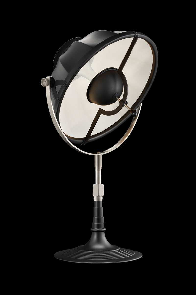Lámpara de mesa Fortuny Armilla 32 blanca y negra