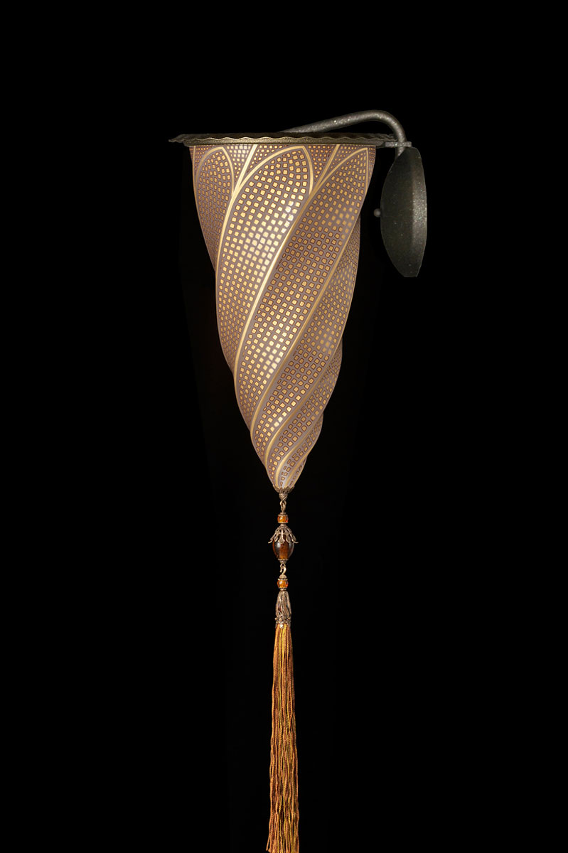 Lámpara Fortuny Cesendello de cristal aplique mosaico dorado