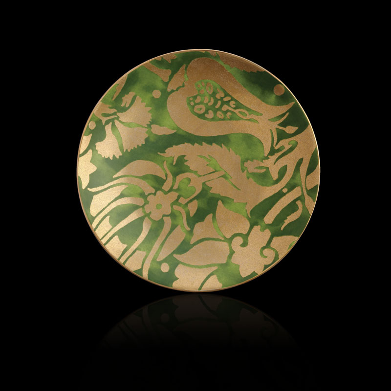 Platos de postre verdes Fortuny Melagrana (conjunto de 4)