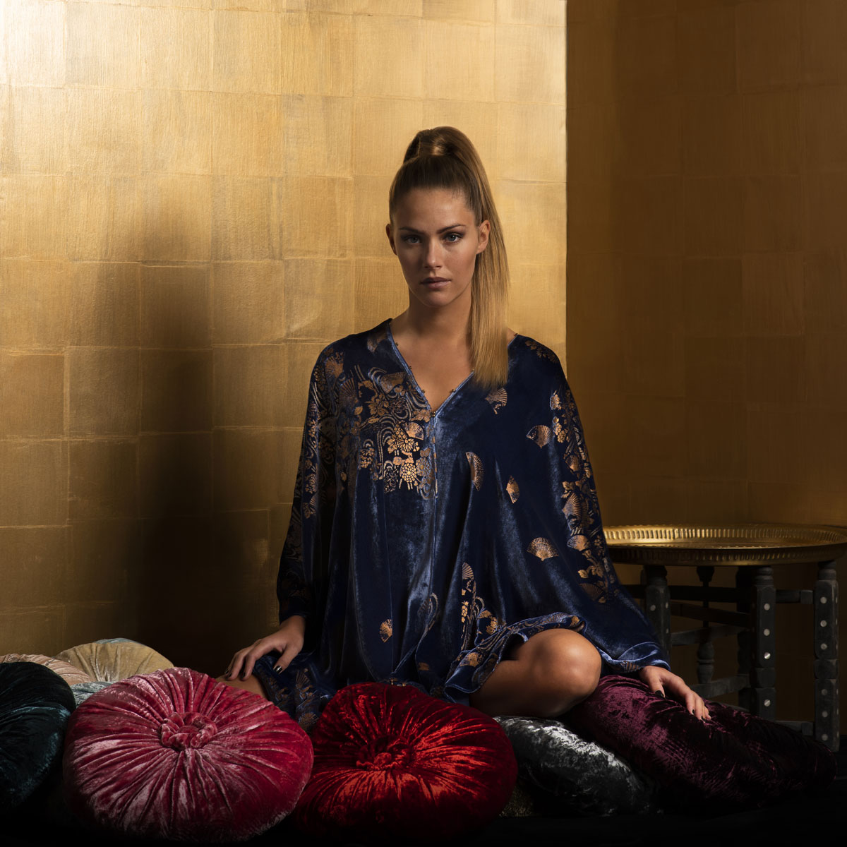 Abrigo corto Fortuny Helena de terciopelo estampado