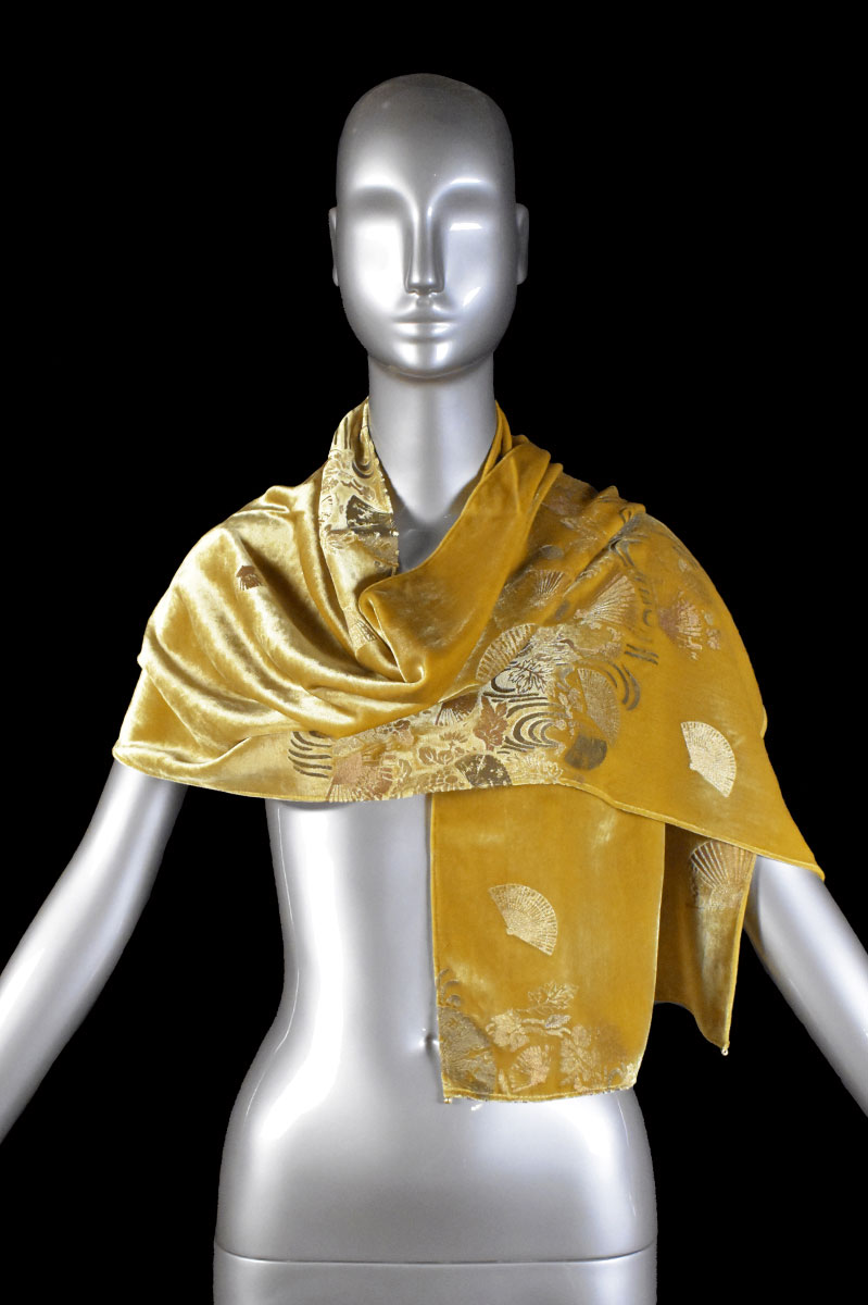 Bufandas Fortuny de terciopelo estampado con cuentas de cristal de Murano