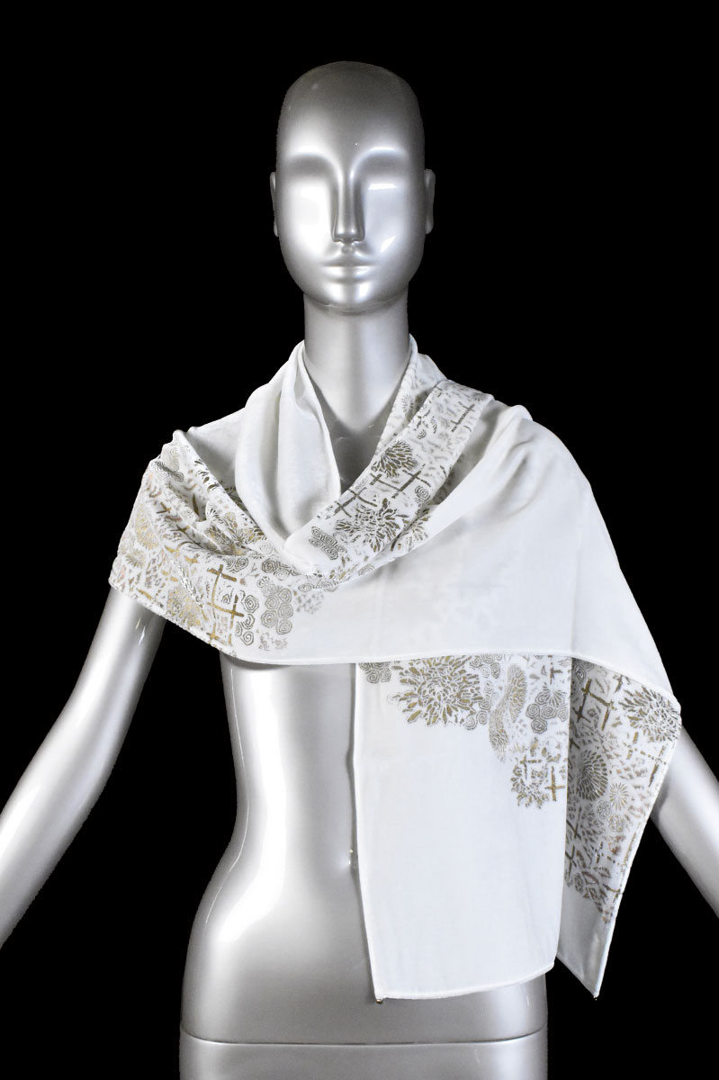 Bufandas Fortuny de terciopelo estampado con cuentas de cristal de Murano