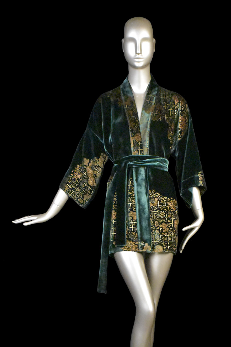 Kimono de terciopelo estampado
