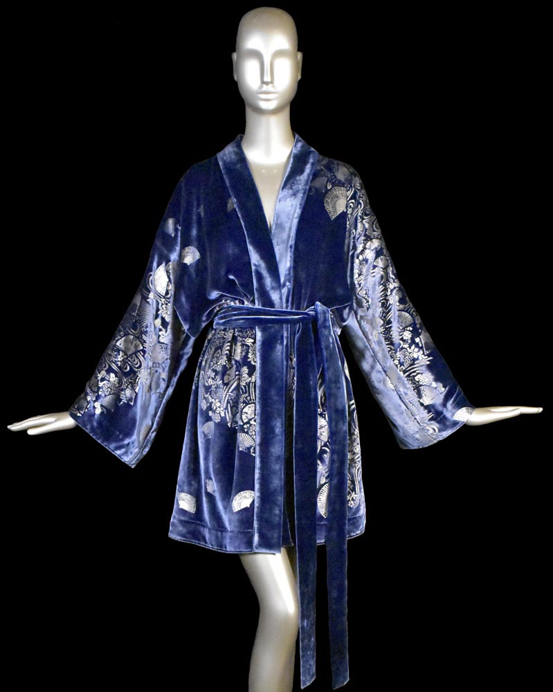 Kimono de terciopelo estampado