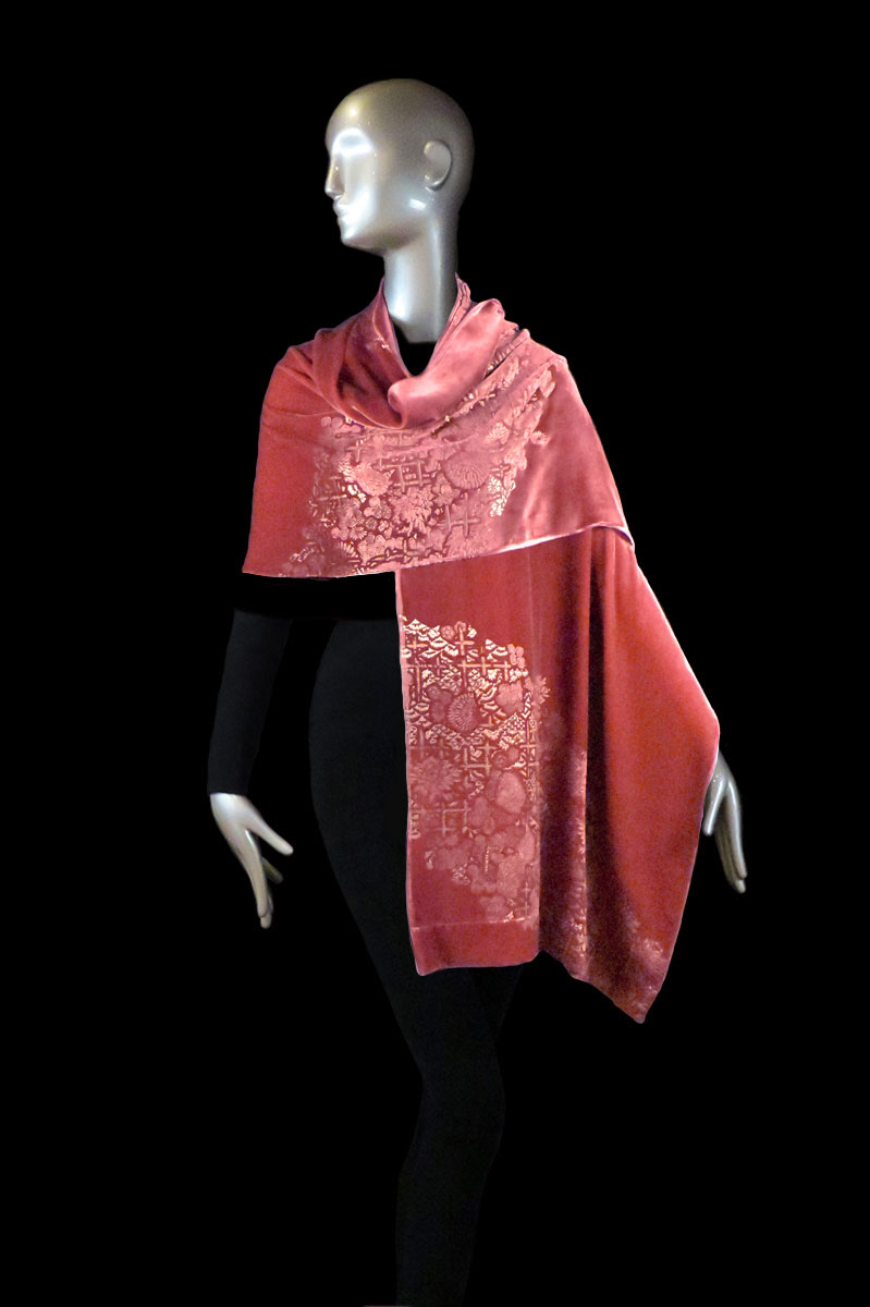 Chal Fortuny de terciopelo estampado