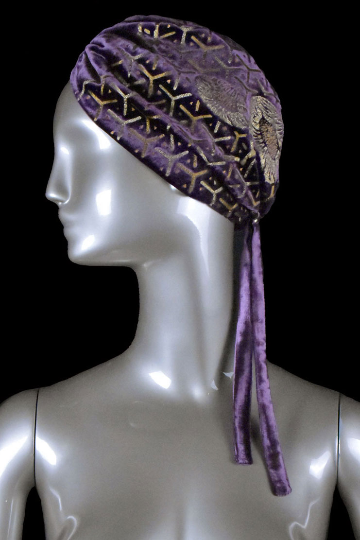 Fortuny printed velvet turban