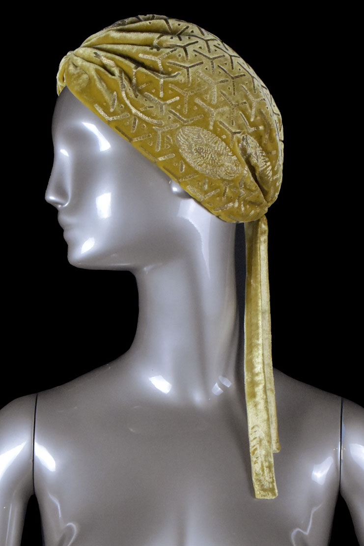 Fortuny printed velvet turban