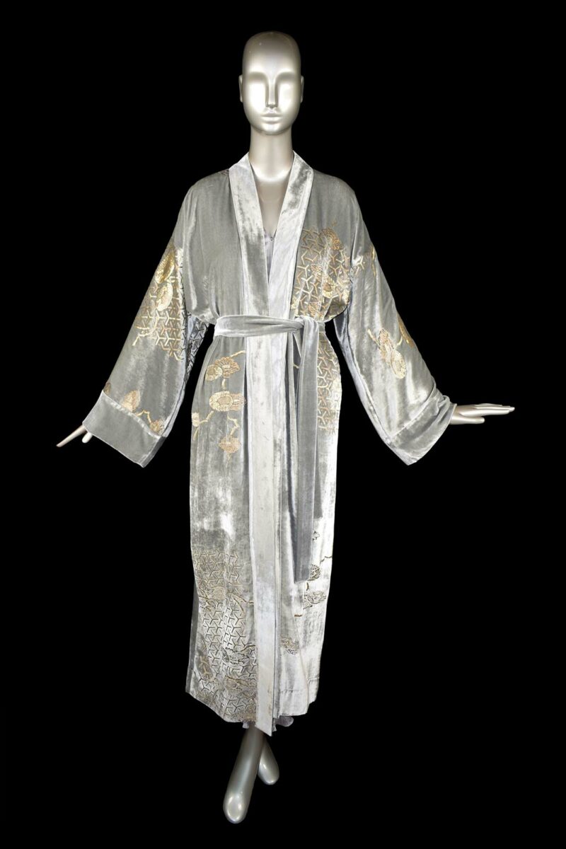 Venetia Studium printed velvet long evening coat
