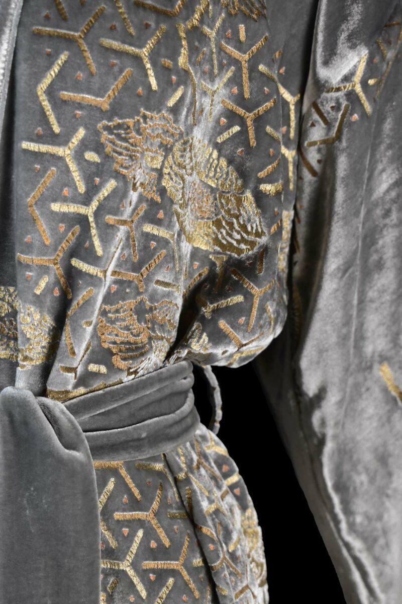 Venetia Studium printed velvet long evening coat