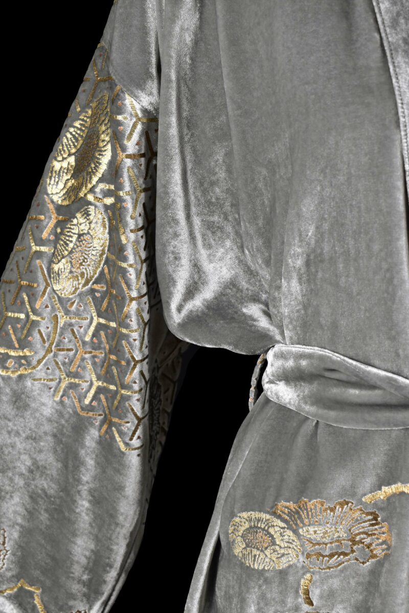 Venetia Studium printed velvet long evening coat