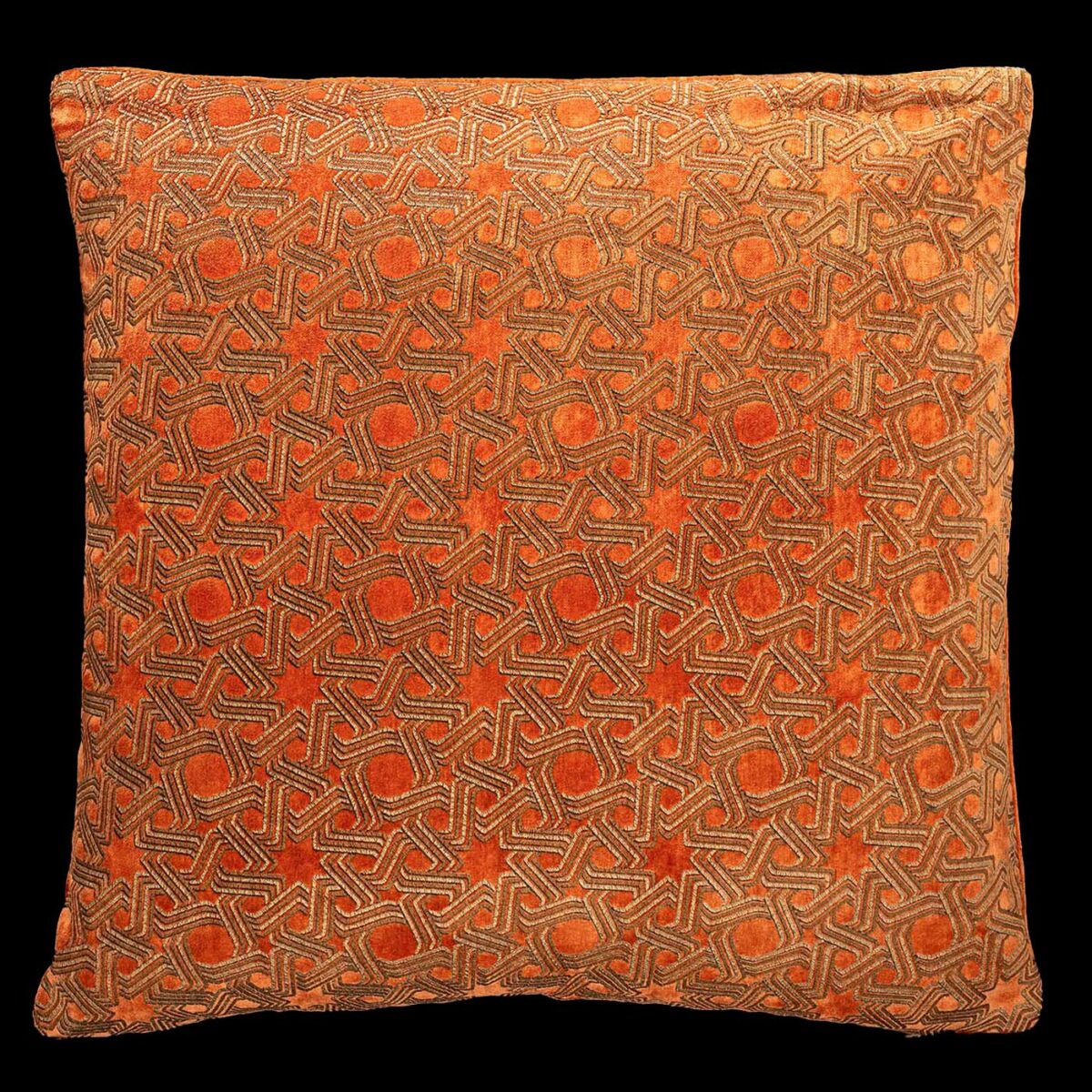Delphos Velvet Cushion Orange Madrid