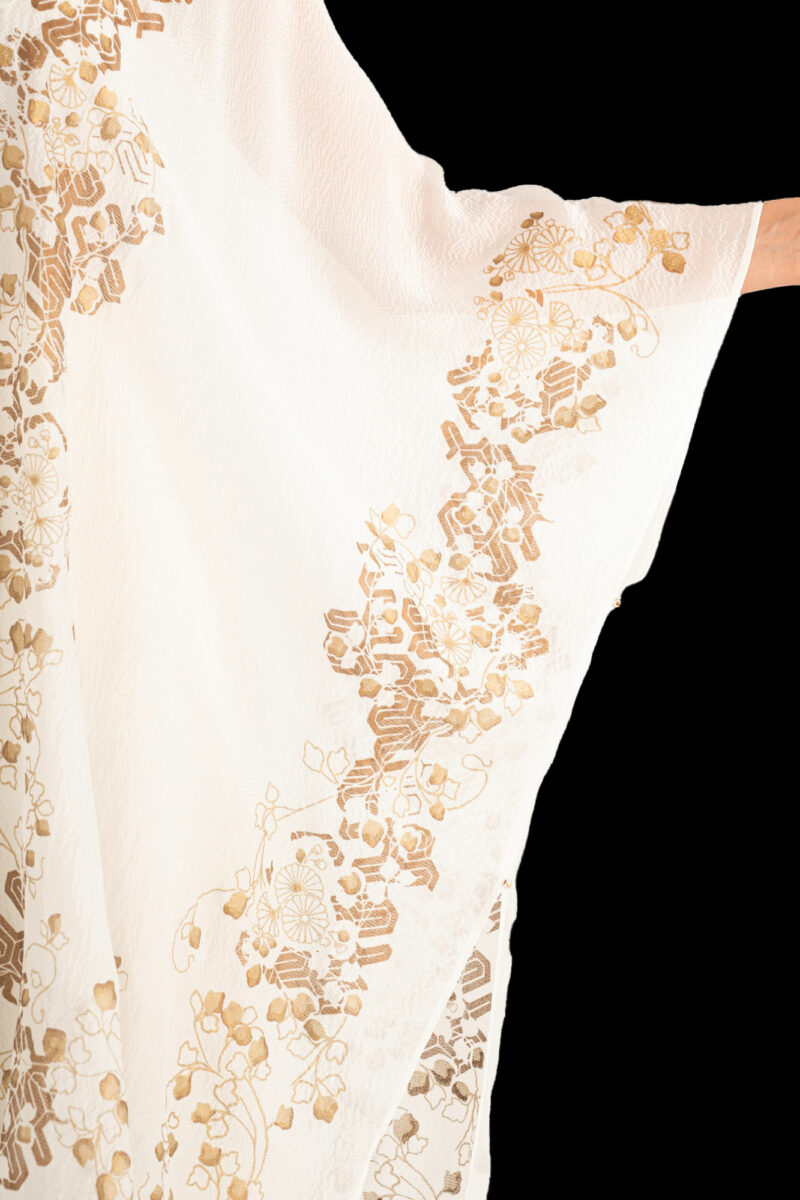 Esther Abrigo de Noche en Crepé Georgette | Ramage Blanco