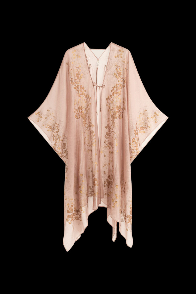 Esther Abrigo de Noche en Crepé Georgette | Ramage Malva