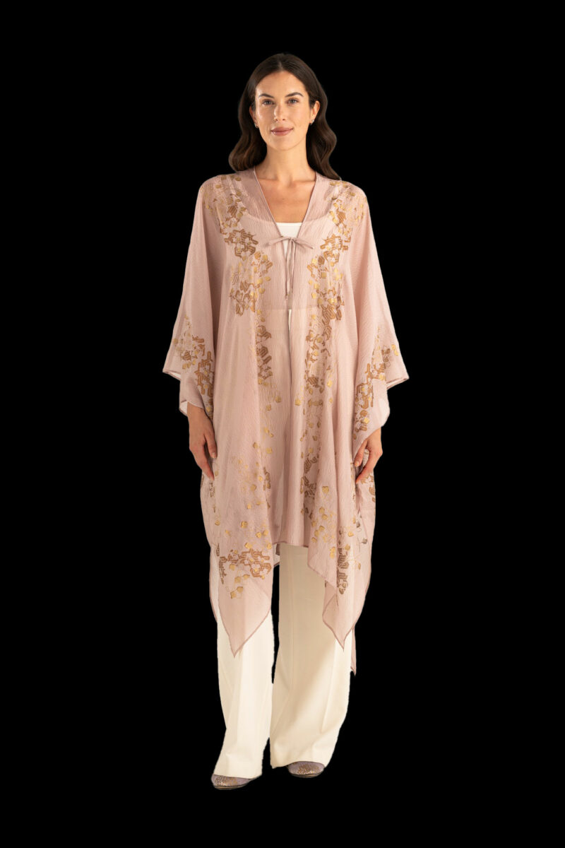 Esther Abrigo de Noche en Crepé Georgette | Ramage Malva