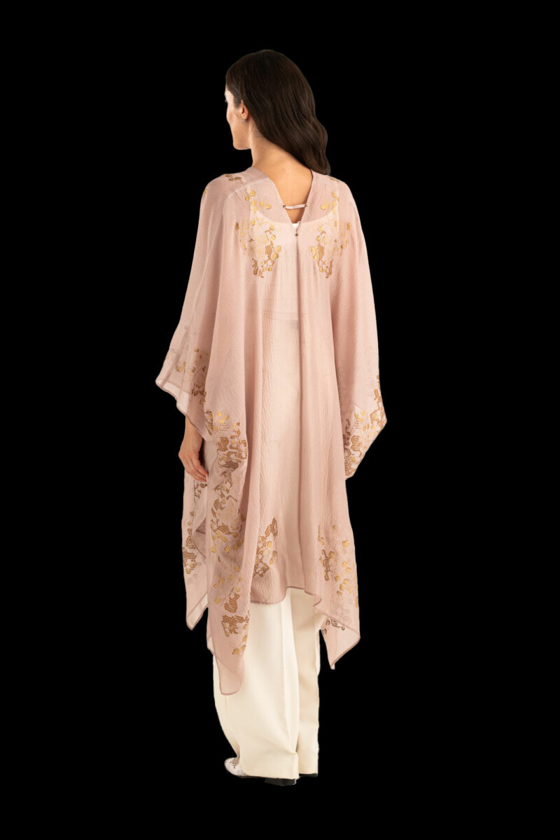 Esther Abrigo de Noche en Crepé Georgette | Ramage Malva