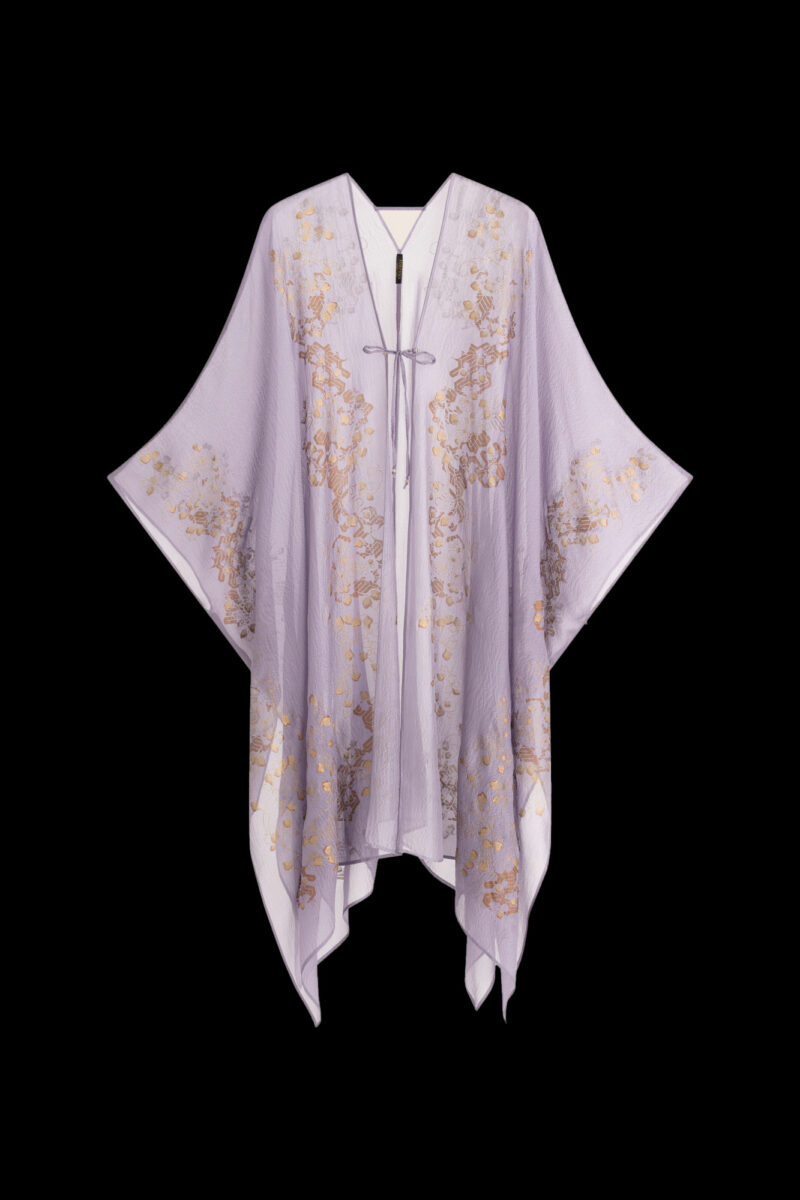 Esther Abrigo de Noche en Crepé Georgette | Ramage Lavanda