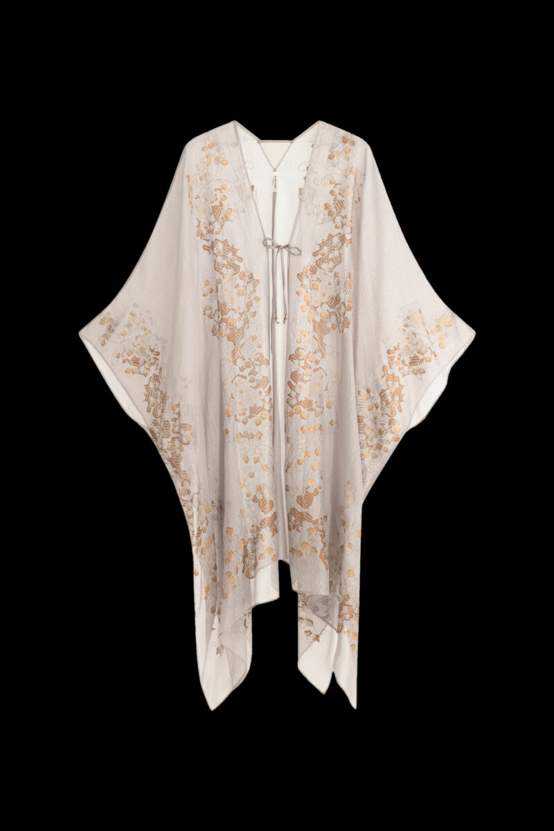 Esther Abrigo de Noche en Crepé Georgette | Ramage Taupe