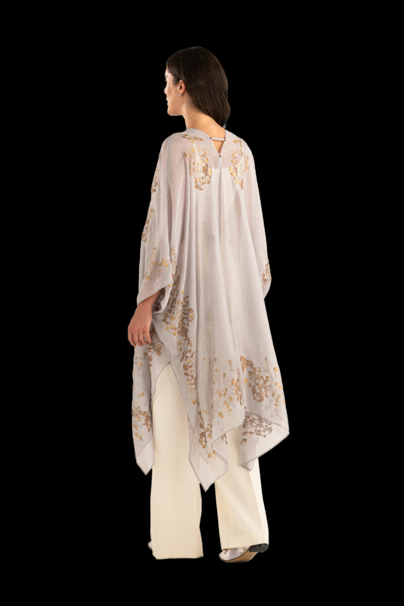 Esther Abrigo de Noche en Crepé Georgette | Ramage Taupe