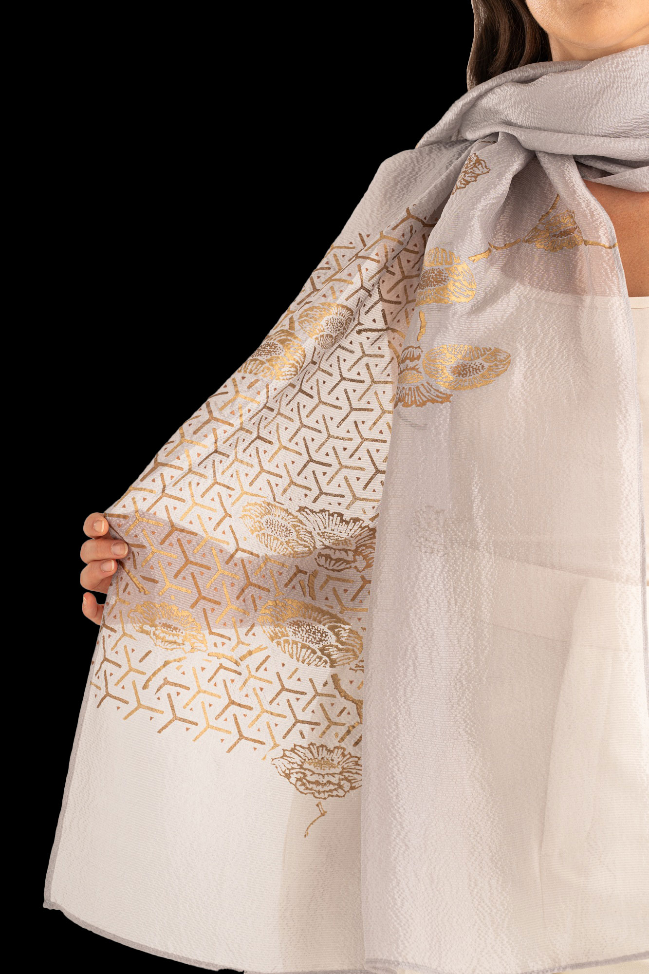Fular en Crepé Georgette | Japan Marron glacé