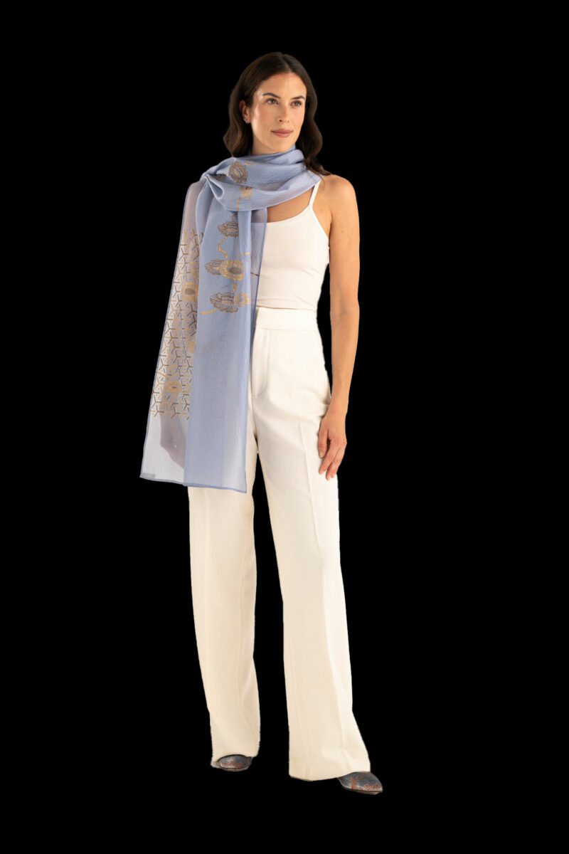Fular en Crepé Georgette | Japan Azul pervinca