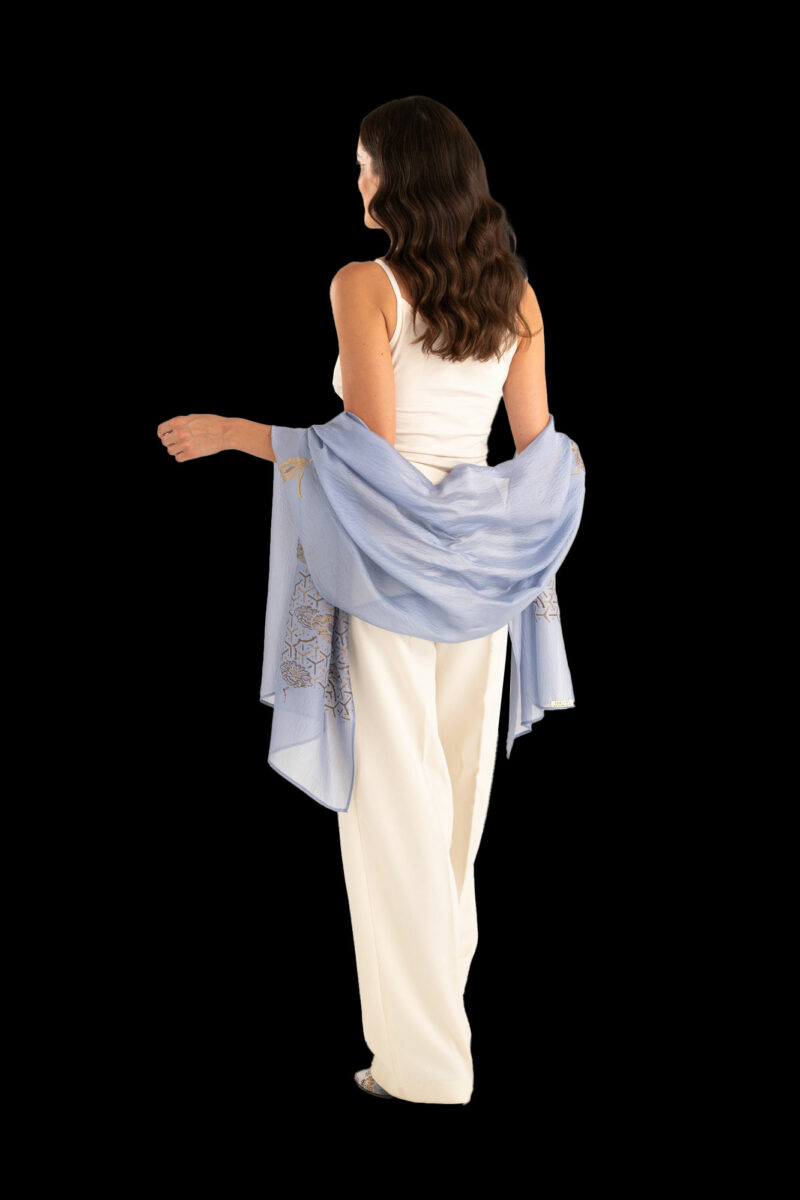Fular en Crepé Georgette | Japan Azul pervinca
