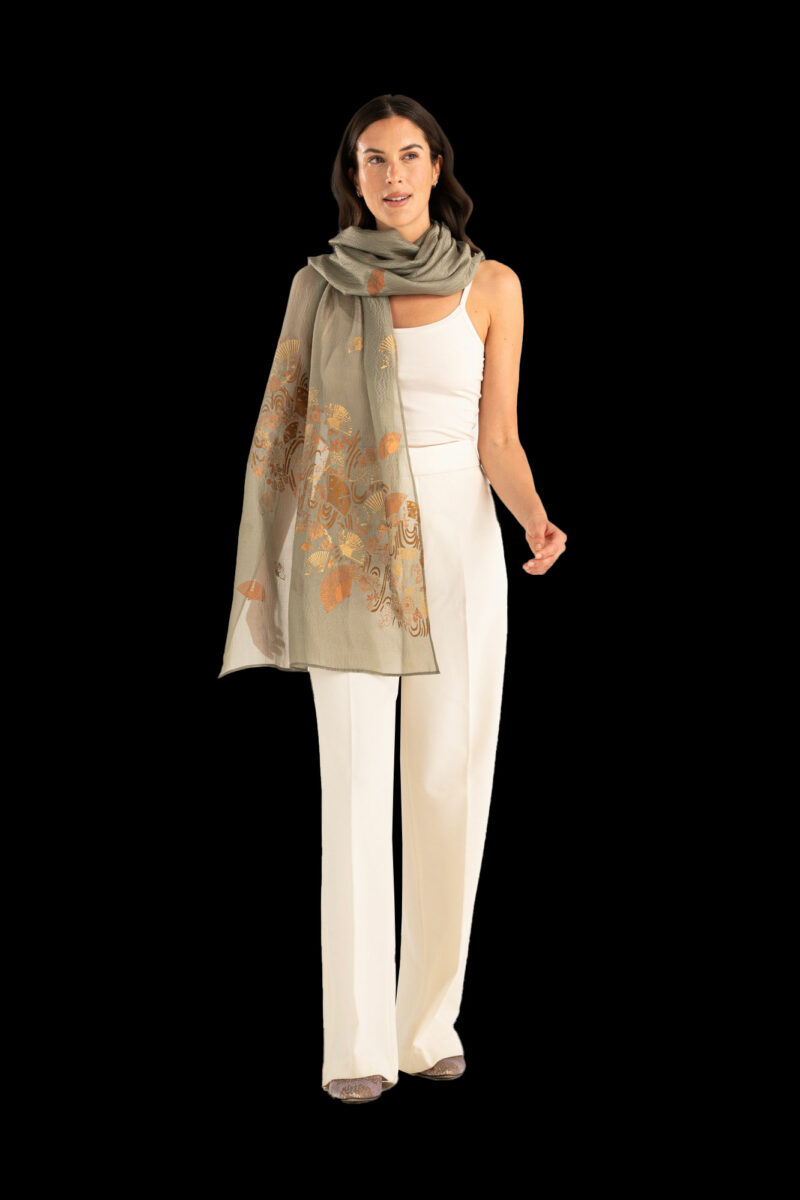 Fular en Crepé Georgette | Ventagli Sage green